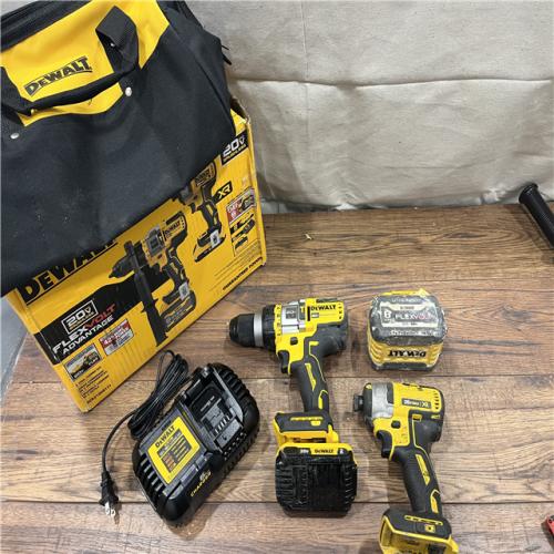 AS-IS DEWALT 20V MAX Cordless Brushless Hammer Drill/Driver 2 Tool Combo Kit with FLEXVOLT ADVANTAGE