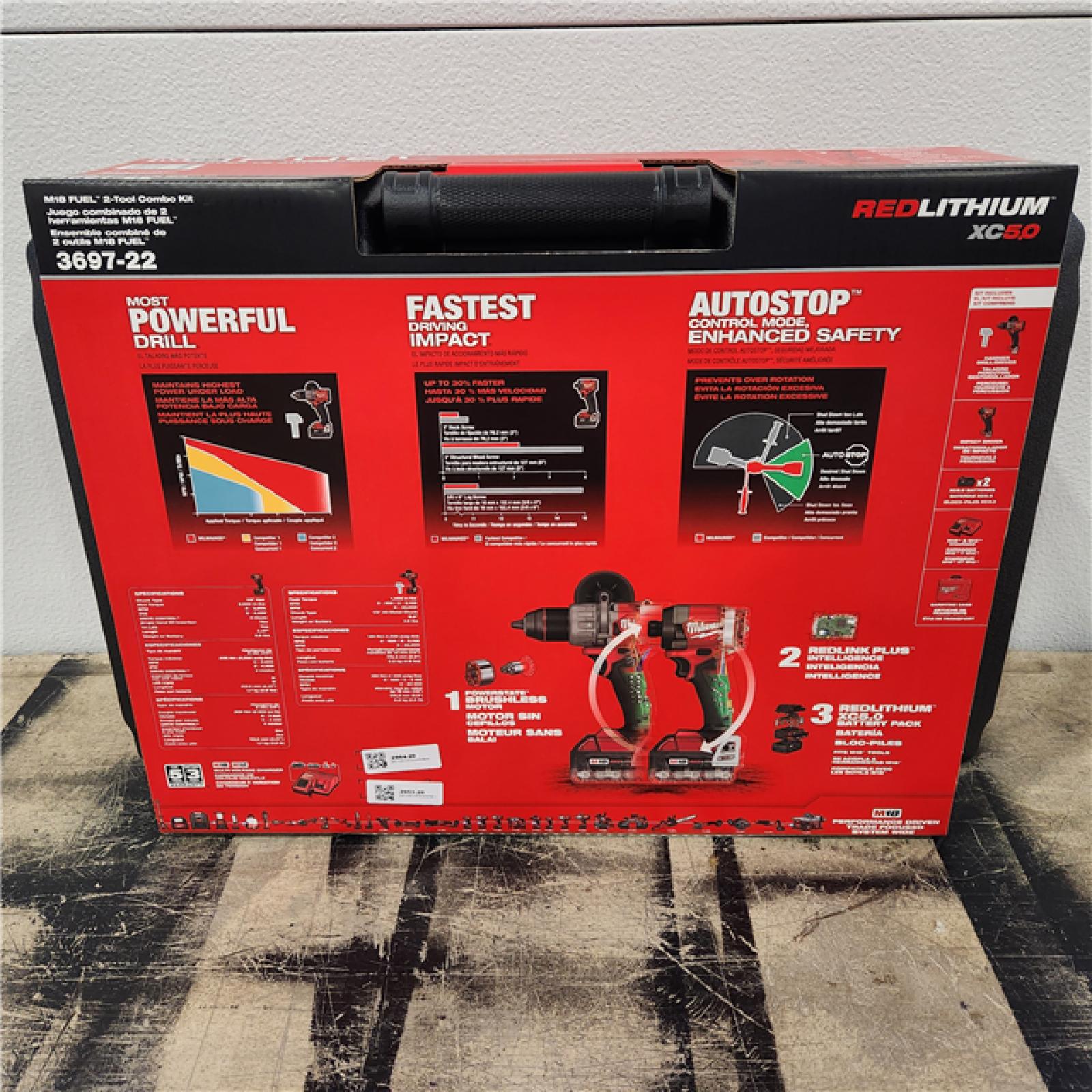 NEW! - Milwaukee M18 FUEL 18V Lithium-Ion Brushless Cordless Hammer Drill and Impact Driver Combo Kit (2-Tool) with 2 Batteries