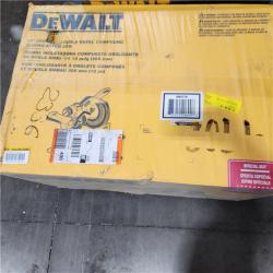 Dallas Location - NEW- DEWALT 15 Amp Corded 12 in. Double Bevel Sliding Compound Miter Saw, Blade Wrench and Material Clamp