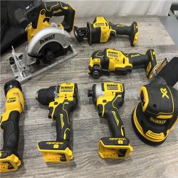 AS-IS DEWALT 20-Volt MAX Lithium-Ion Cordless 7-Tool Combo Kit with 2.0 Ah Battery, 5.0 Ah Battery and Charger