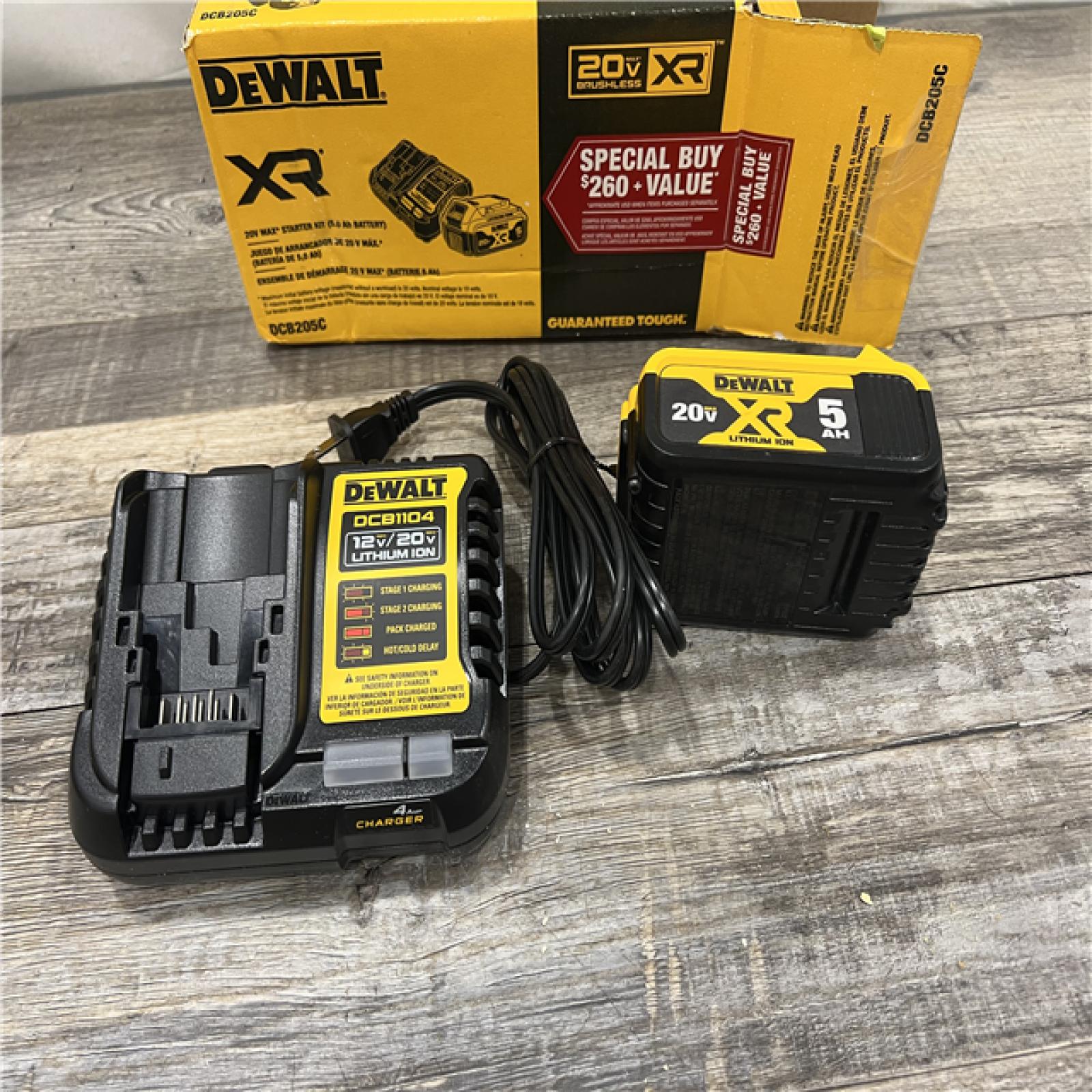 AS-IS DEWALT 20-Volt Maximum XR 5.0 Ah Battery Pack and Charger