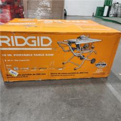 Dallas Location - NEW-  RIDGID 15 Amp 10 in. Portable Corded Pro Jobsite Table Saw with Stand