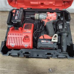 AS-IS Milwaukee 2904-22 Hammer Drill Driver Kit with Batteries  Charger & Tool Case  Red