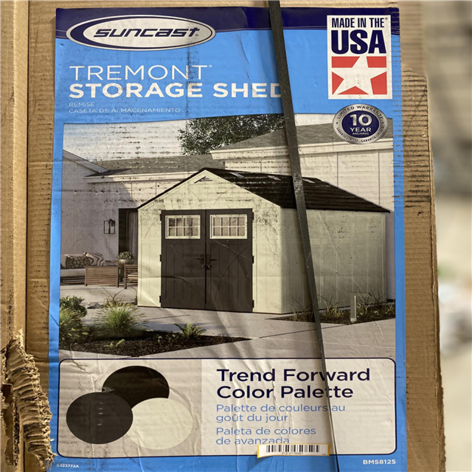 DALLAS LOCATION - Suncast Tremont 8 ft. W x 10 ft. D Plastic Shed (85.32 sq. ft.)