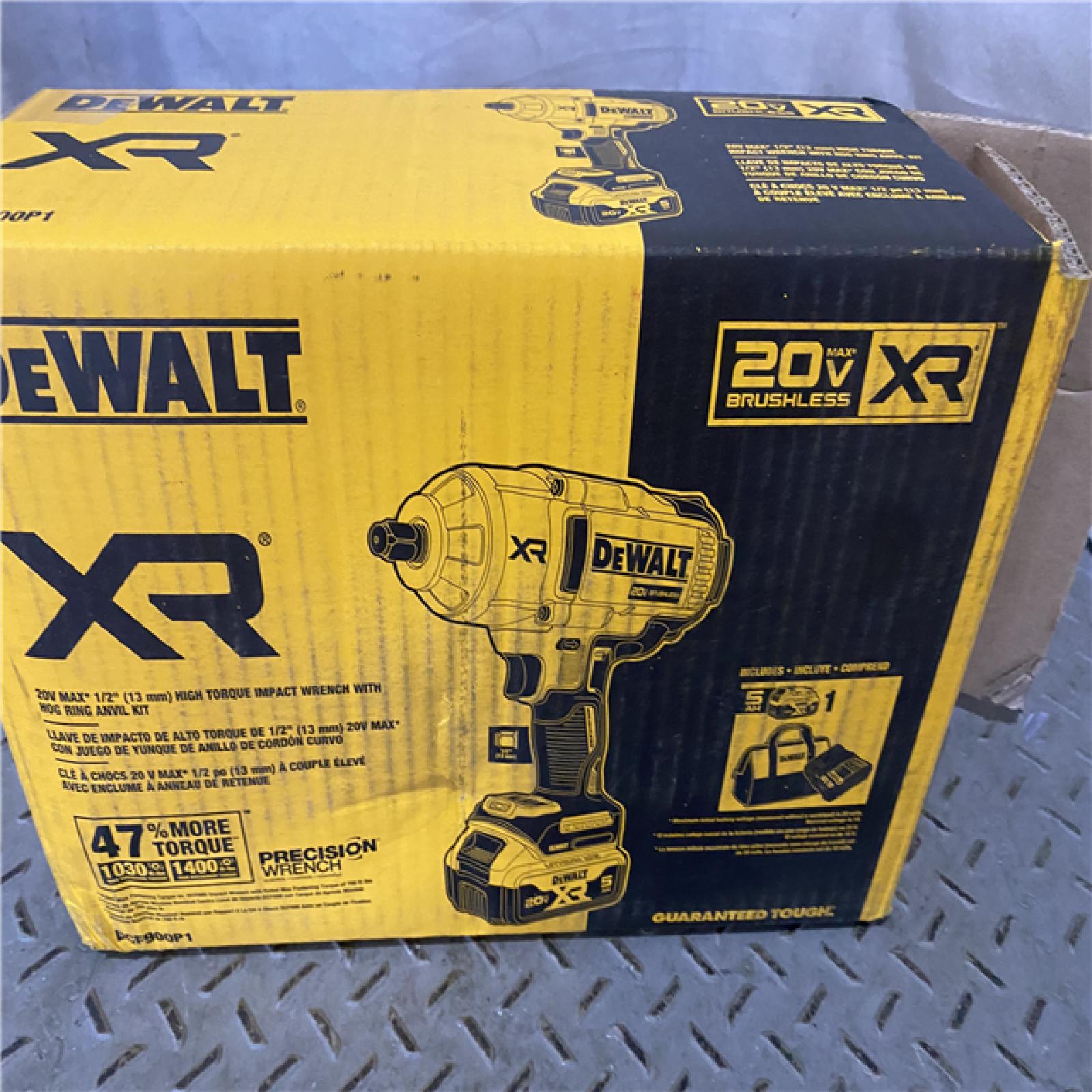 Houston location AS-IS DEWALT 20V MAX* XR 1/2  High Torque Impact Wrench with Hog Ring Anvil