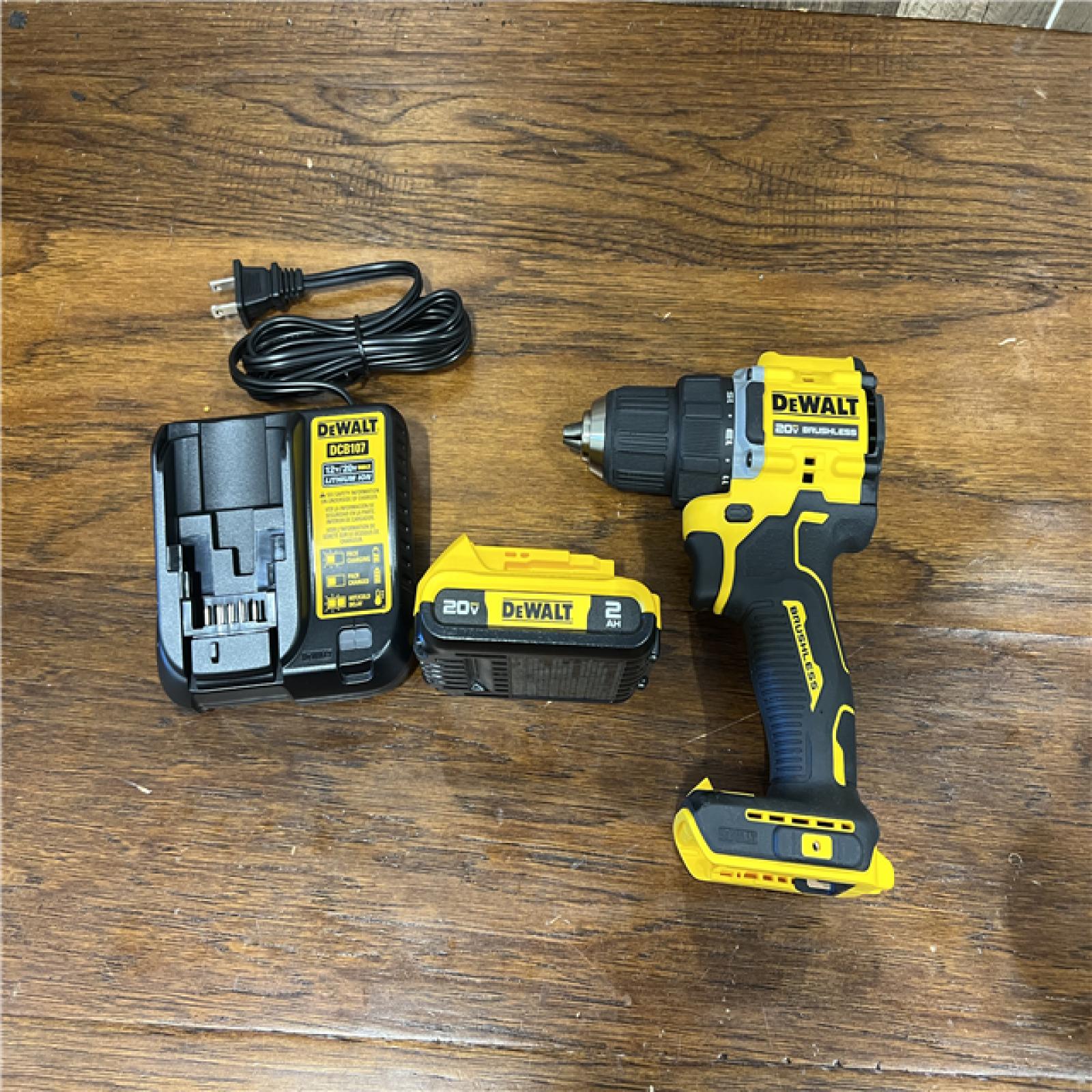 AS-IS DEWALT ATOMIC 20-Volt Lithium-Ion Cordless Compact 1/2 in. Drill/Driver Kit with 2.0Ah Battery, Charger and Bag