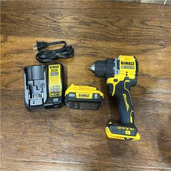 AS-IS DEWALT ATOMIC 20-Volt Lithium-Ion Cordless Compact 1/2 in. Drill/Driver Kit with 2.0Ah Battery, Charger and Bag