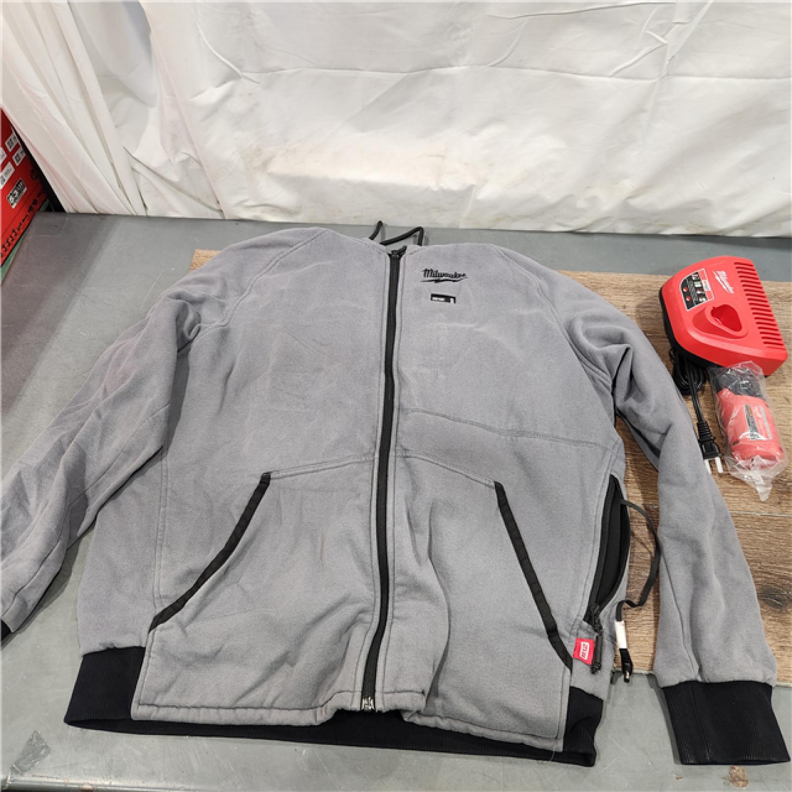 AS-IS Milwaukee M12 12-Volt Cordless Gray Heated Jacket Hoodie Kit (X-Large)