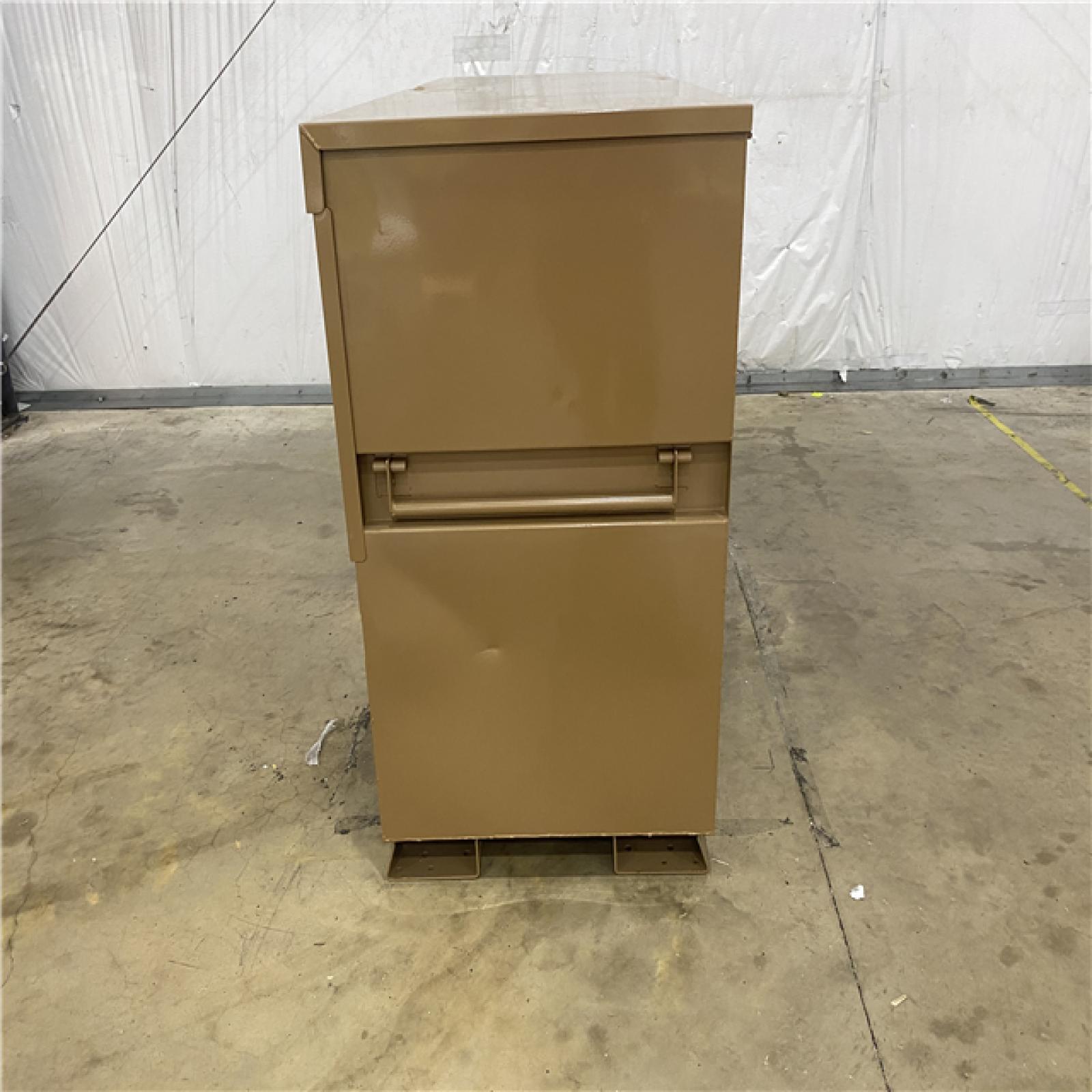 Houston Location - AS-IS Knaack 49in. W x 30in. L x 60in.Steel Jobsite Storage Piano Box