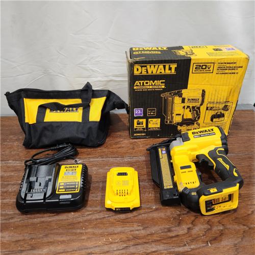 AS-IS DEWALT ATOMIC 20V MAX Lithium Ion Cordless 23 Gauge Pin Nailer Kit with 2.0Ah Battery and Charger