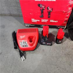 HOUSTON LOCATION - AS-IS Milwaukee 3497-22 12V Brushless Hammer Drill and Impact Driver Combo Kit