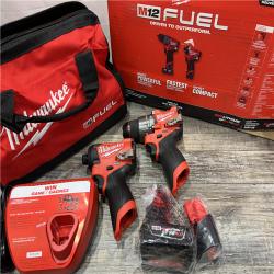 AS-IS Milwaukee 3497-22 12V Brushless Hammer Drill and Impact Driver Combo Kit