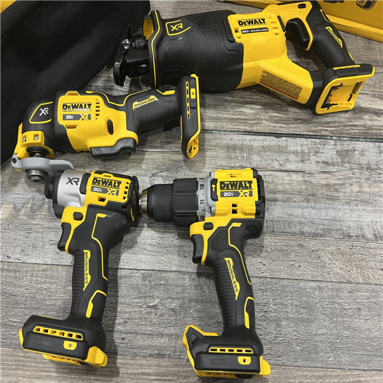 AS-IS DEWALT 20-Volt Maximum Lithium-Ion Cordless 4-Tool Combo Kit with (2) 4 Ah Batteries and Charger