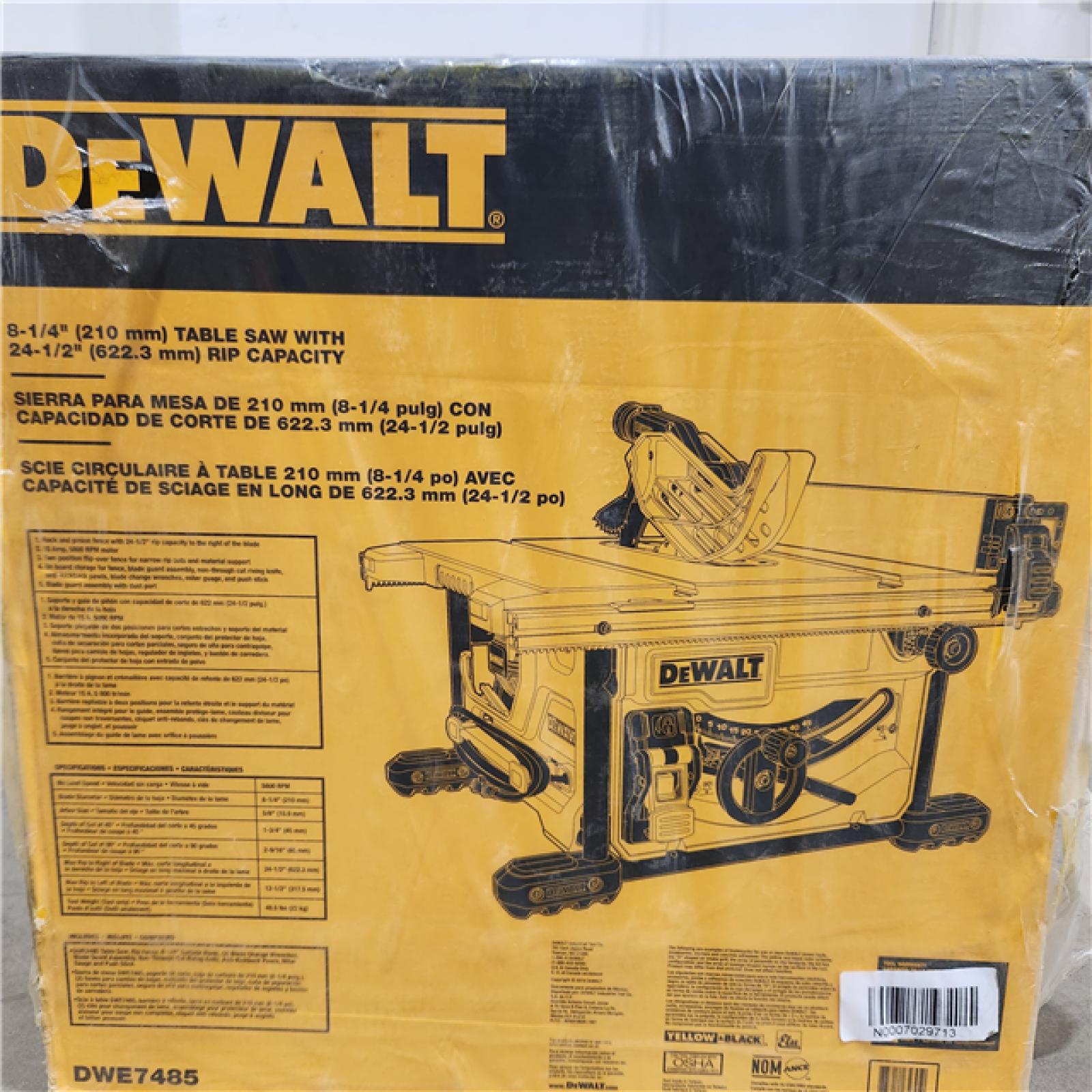 NEW-  DEWALT 15 Amp Corded 8-1/4 in. Compact Portable Jobsite Table Saw