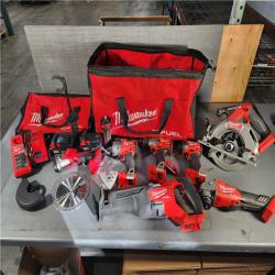 HOUSTON LOCATION - AS-IS Milwaukee M18 FUEL 18V Lithium-Ion Brushless Cordless Combo Kit with Two 5.0 Ah Batteries  1 Charger  2 Tool Bags (7-Tool)