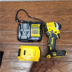 AS-IS ATOMIC 20V MAX Lithium-Ion Cordless 1/4 in. Brushless Impact Driver Kit, 5 Ah Battery, Charger, and Bag