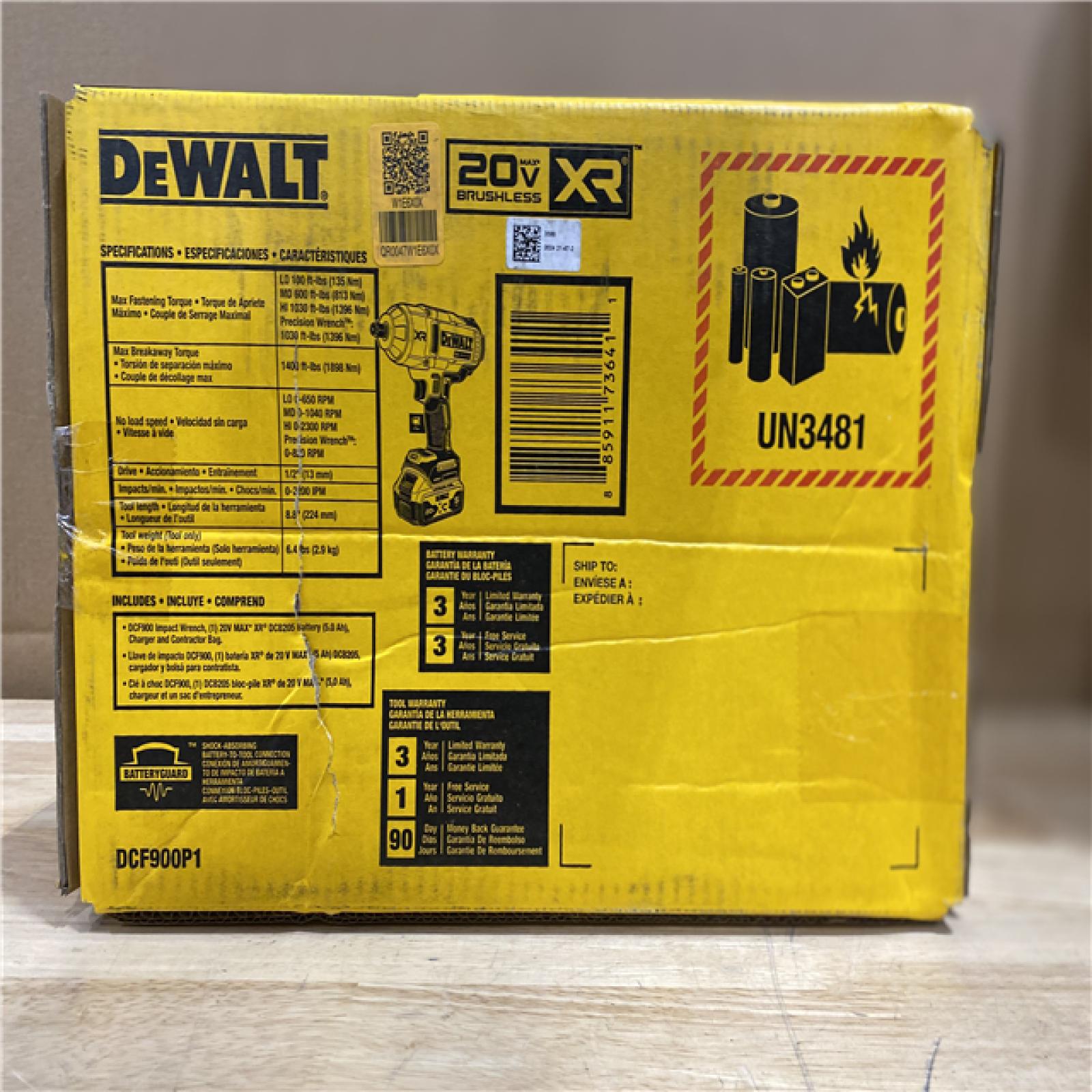 NEW! - DEWALT 20V MAX Lithium-Ion Cordless 1/2 in. Impact Wrench Kit