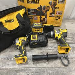 AS-IS DEWALT 20V MAX Cordless Brushless Hammer Drill/Driver 2 Tool Combo Kit with FLEXVOLT ADVANTAGE