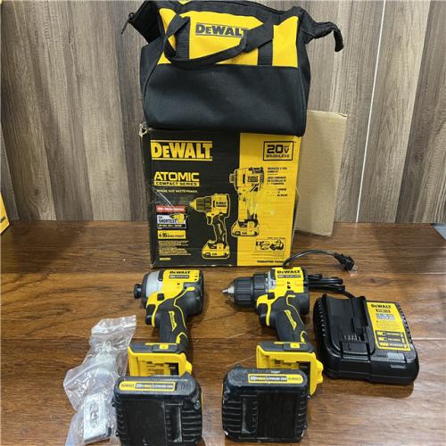 AS-IS DEWALT ATOMIC 20-Volt MAX Lithium-Ion Cordless Combo Kit (2-Tool) with (2) 2.0Ah Batteries, Charger and Bag