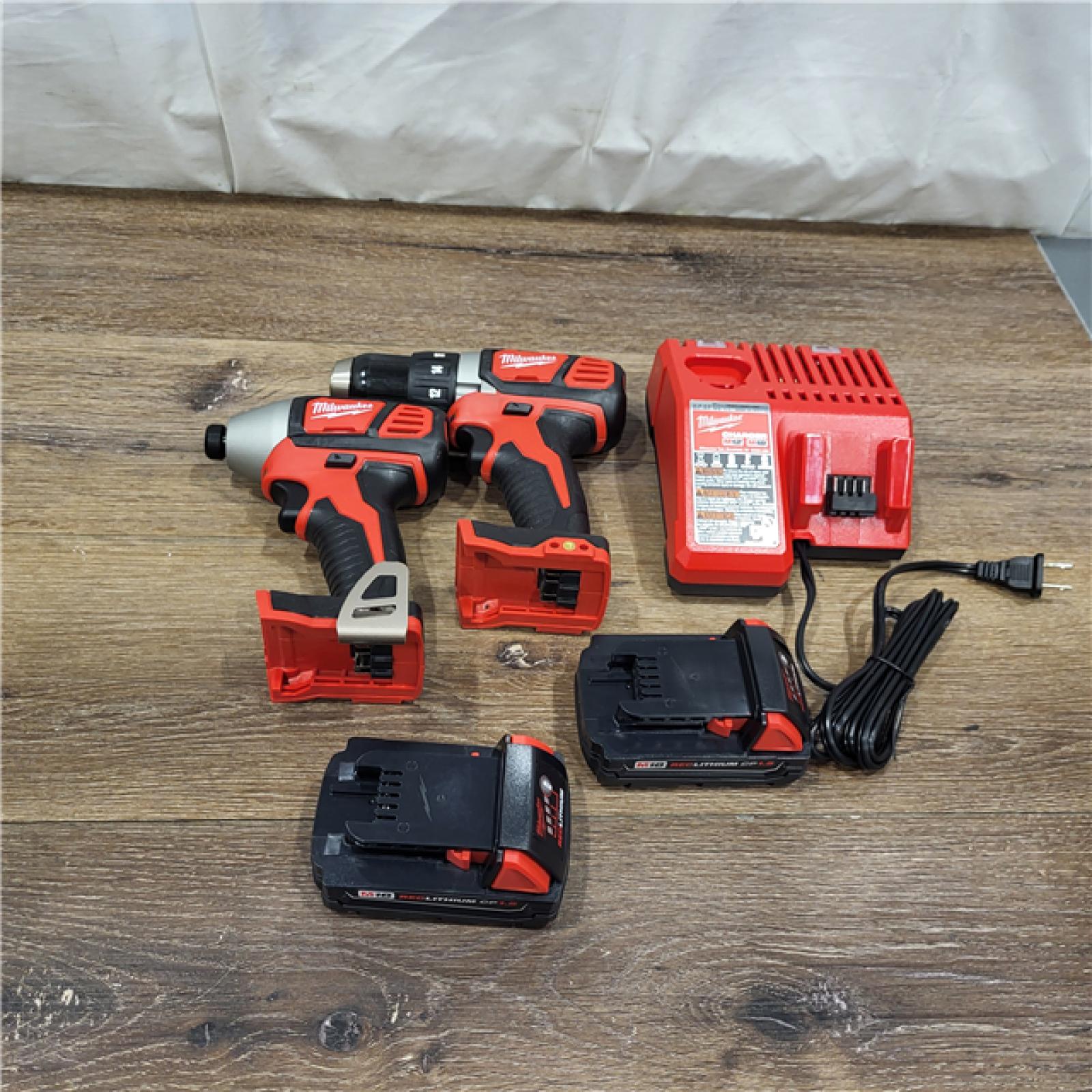 AS-IS Milwaukee M18 18V Cordless Brushed 2 Tool Drill/Driver and Impact Driver Kit