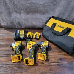 CALIFORNIA AS-IS DEWALT TOOL COMBO KIT (2 BATTERIES, CHARGER, AND BAG INCLUDED)