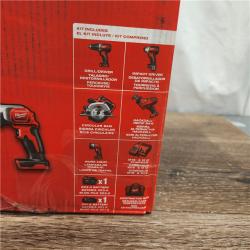 AS-IS M18 18V Lithium-Ion Cordless Combo Kit (5-Tool) with (1) 3.0Ah and (1) 1.5Ah Battery, (1) Charger, (1) Tool Bag