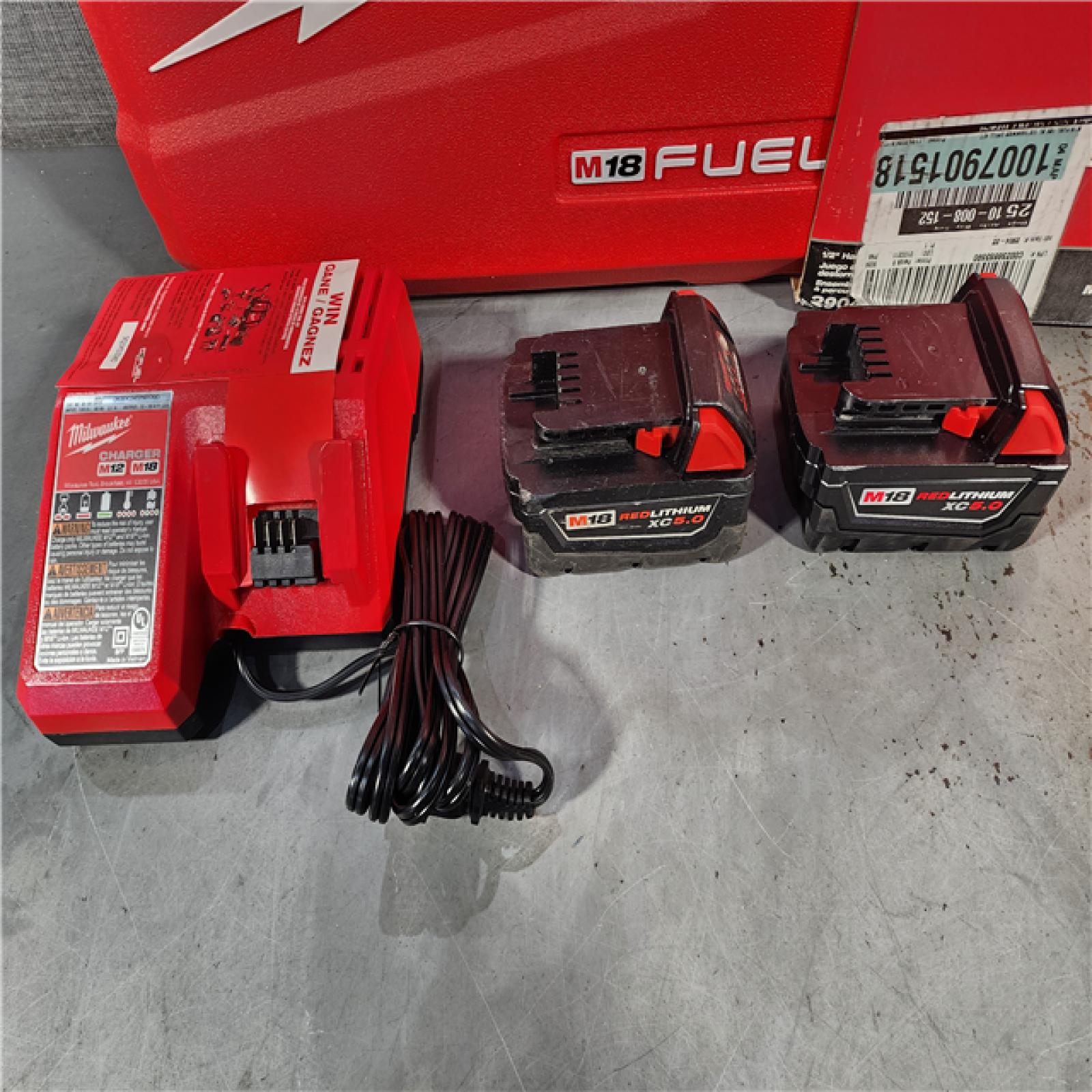 HOUSTON LOCATION - AS-IS Milwaukee 2904-22 Hammer Drill Driver Kit with Batteries  Charger & Tool Case  Red