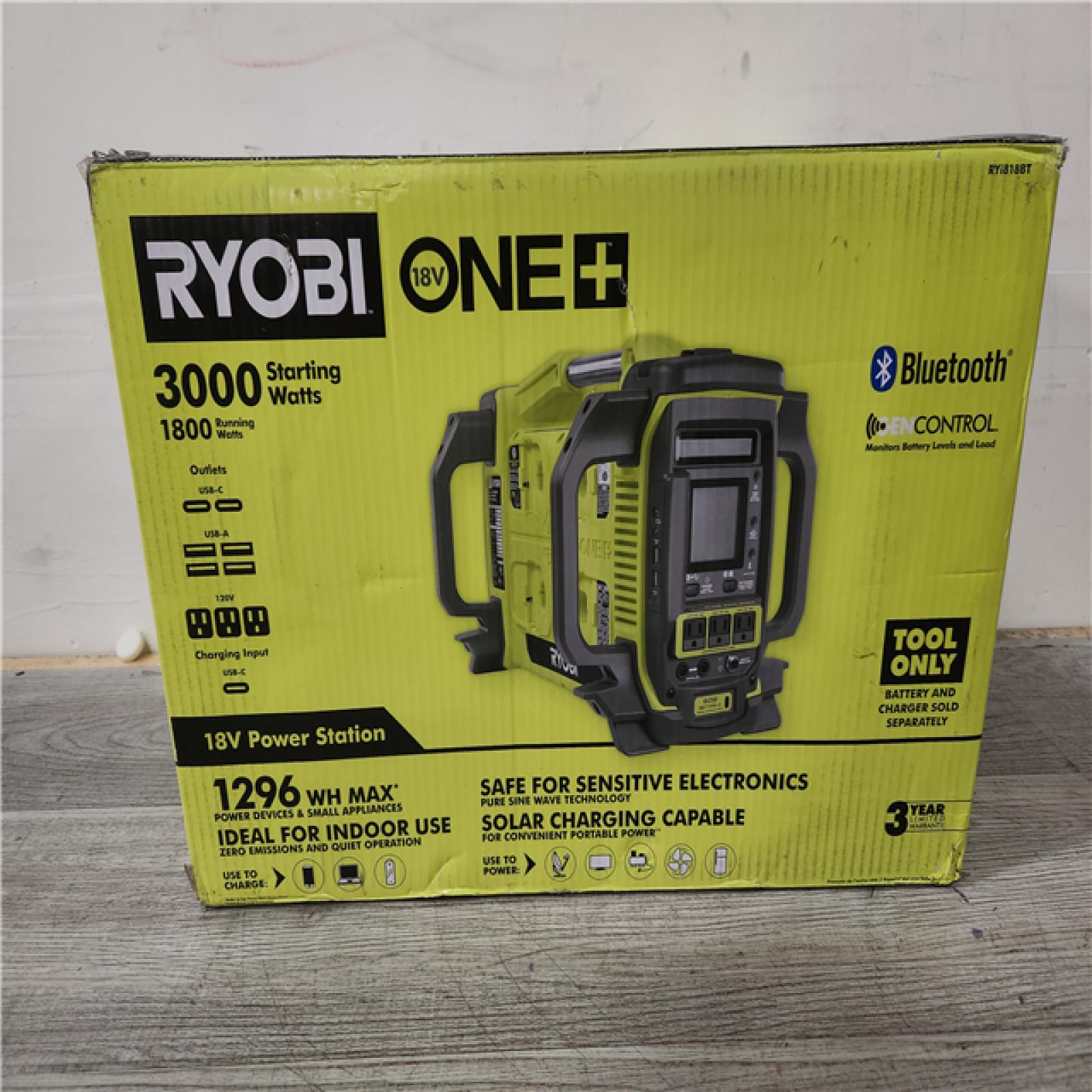 Phoenix Location RYOBI ONE+ 1800-Watt Power Station Battery Inverter Push Button Battery Generator/8-Port Charger (Tool-Only)