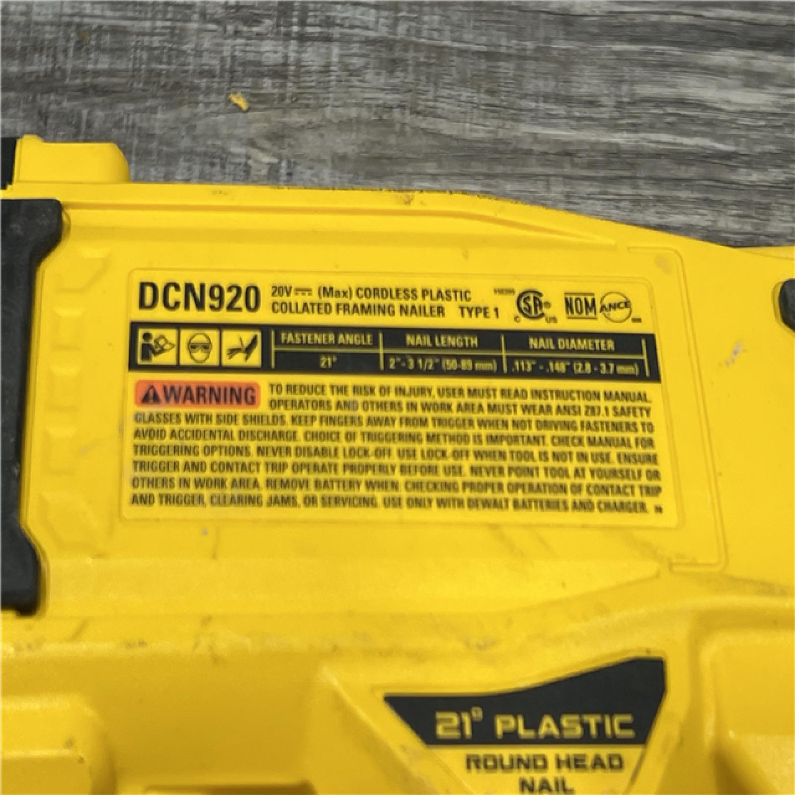 AS-IS DEWALT 20-Volt 21Â° Cordless Framing Nailer (Tool-Only)