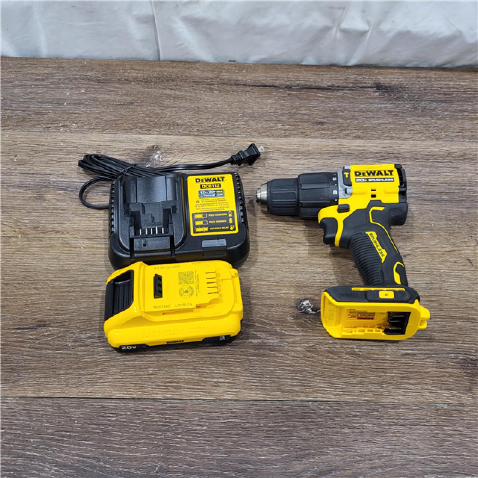 AS-IS  ATOMIC 20-Volt Lithium-Ion Cordless 1/2 in. Compact Hammer Drill with 3.0Ah Battery, Charger and Bag