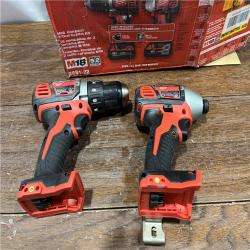 AS-ISMilwaukee M18 18V Cordless Brushed 2 Tool Drill/Driver and Impact Driver Kit