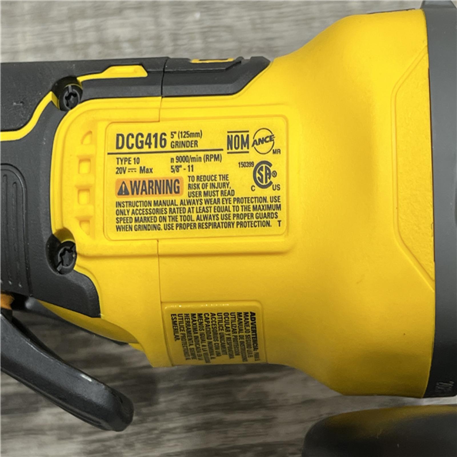 AS-IS DEWALT 20V MAX Cordless Brushless 4.5 - 5 in. Paddle Switch Angle Grinder with FLEXVOLT ADVANTAGE (Tool Only)