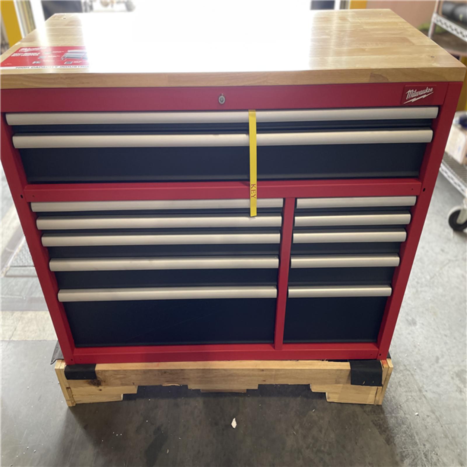 DALLAS LOCATION - Milwaukee Tool Storage 52 in. W Heavy Duty Red Mobile Workbench Cabinet