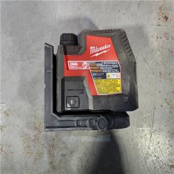 HOUSTON LOCATION - AS-IS MILWAUKEE100 Ft. REDLITHIUM Lithium-Ion USB Green Rechargeable Cross Line Laser Level (No Charger)