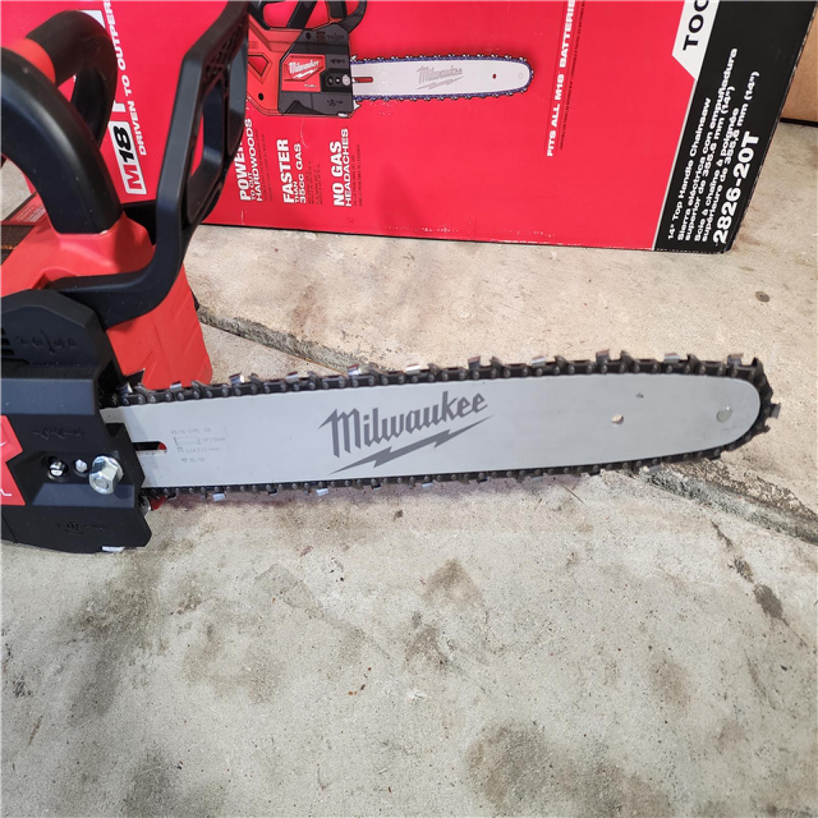 HOUSTON LOCATION - AS-IS (APPEARS LIKE NEW) Milwaukee Tool 2826-20T M18 FUEL 14  Top Handle 18-Volt Lithium-Ion Brushless Electric Cordless Chainsaw (Tool-Only)