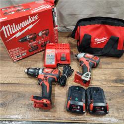 AS-IS Milwaukee M18 18V Cordless Brushed 2 Tool Drill/Driver and Impact Driver Kit