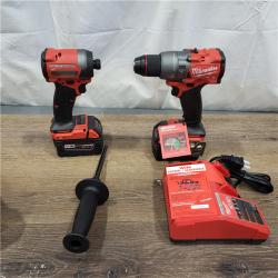 New AS-IS Milwaukee M18 FUEL 18V Lithium-Ion Brushless Cordless Hammer Drill and Impact Driver Combo Kit (2-Tool) with 2 Batteries