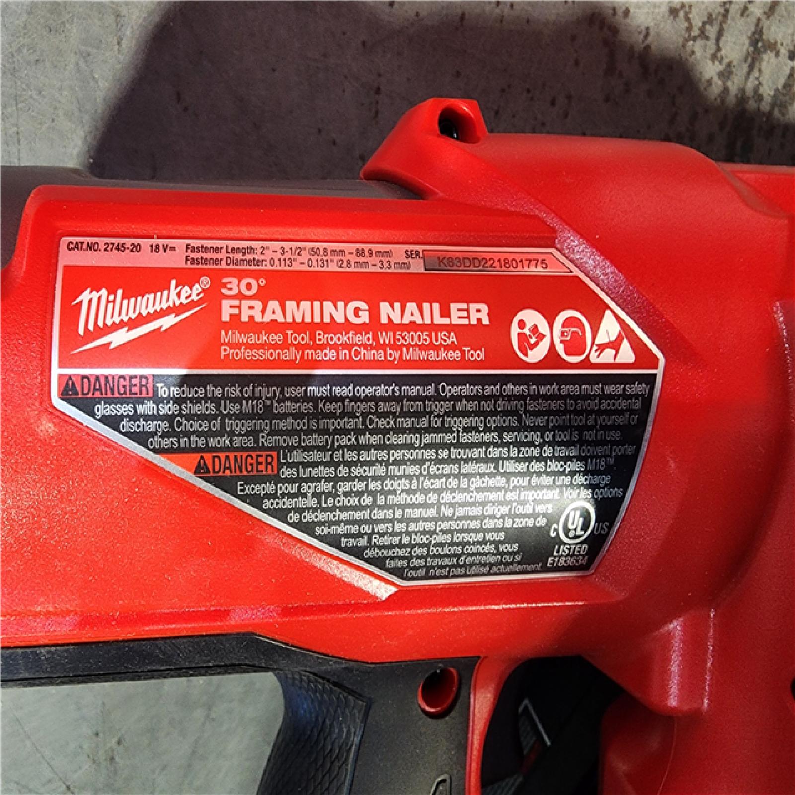 HOUSTON LOCATION - AS-IS (APPEARS LIKE NEW) M18 FUEL 3-1/2 in. 18-Volt 30-Degree Lithium-Ion Brushless Cordless Framing Nailer (Tool-Only)