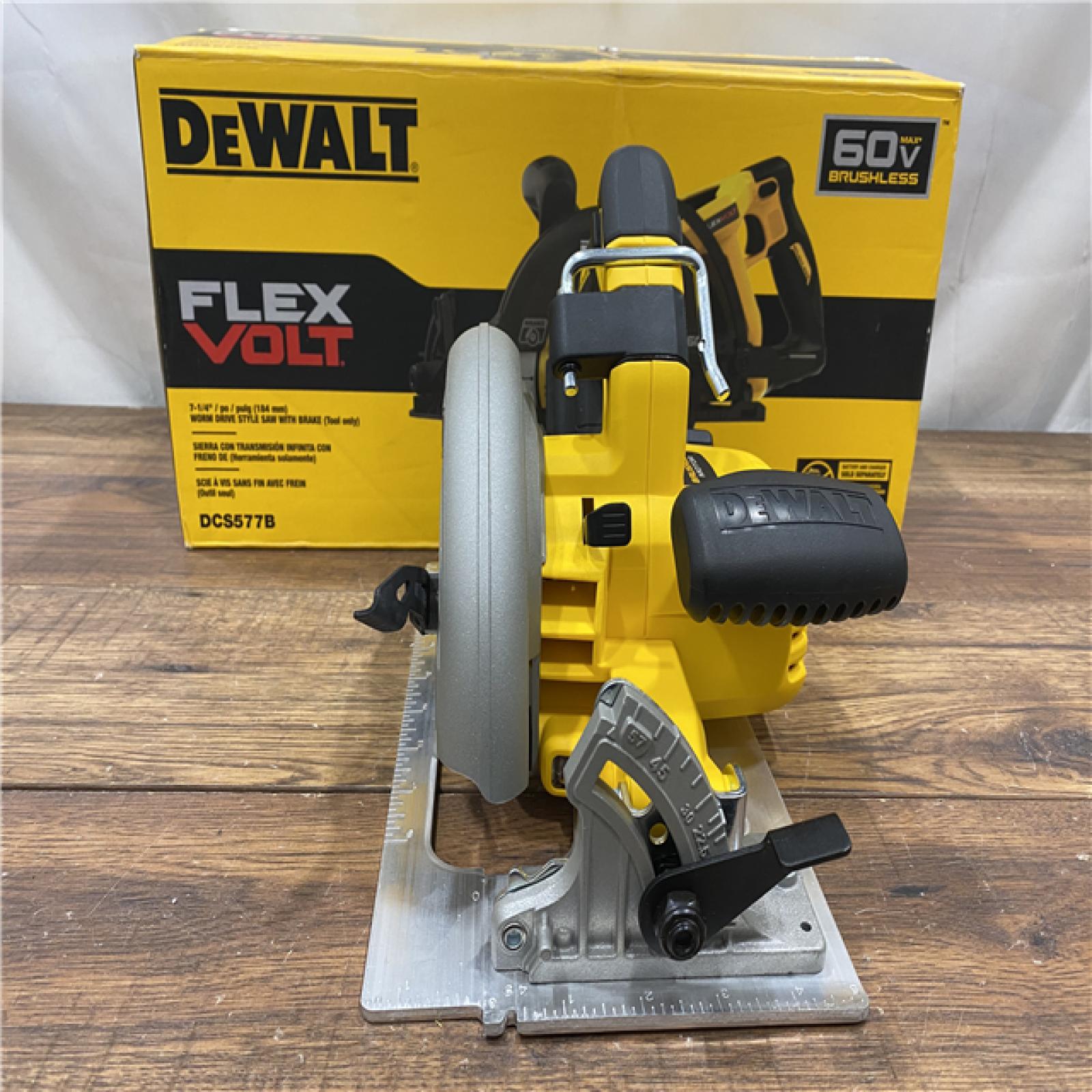 AS-IS DEWALT FLEXVOLT 60V MAX Cordless Brushless 7-1/4 in. Wormdrive Style Circular Saw (Tool Only)