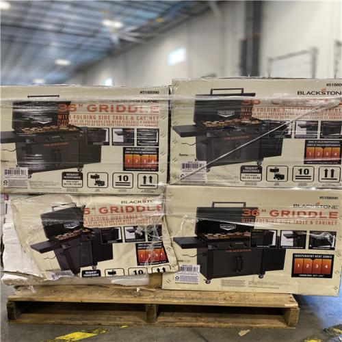 DALLAS LOCATION - Blackstone 36 Culinary Omnivore Griddle with Side Table 4-Burner Liquid Propane Flat Top Grill PALLET - (4 UNITS)