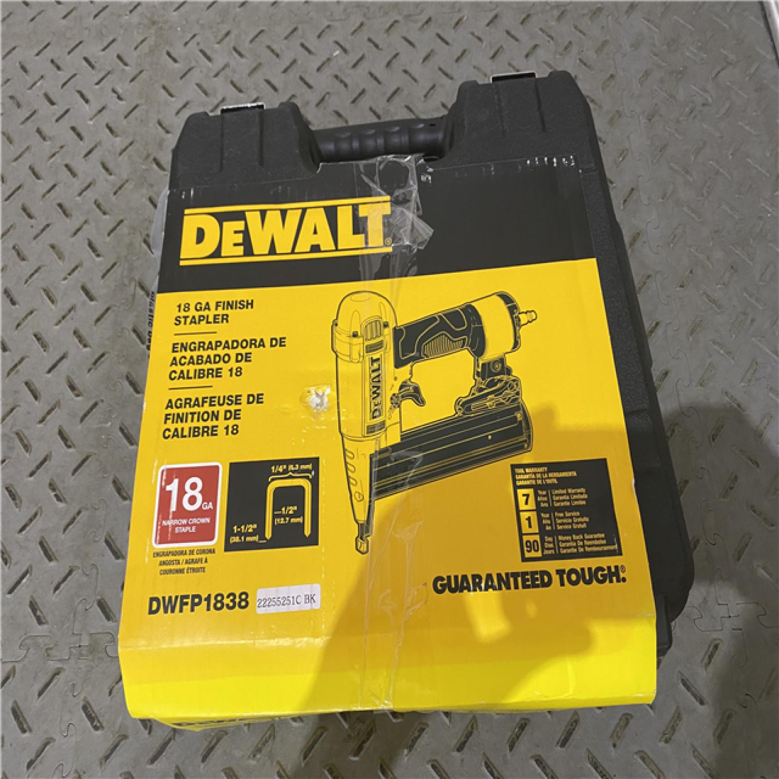 Houston location AS-IS DEWALT Pneumatic 18-Gauge 1/4 in. Crown Corded Stapler