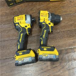 AS-IS Dewalt DCK225D2 20V MAX ATOMIC Brushless Compact Lithium-Ion 1/2 in. Cordless Drill Driver and 1/4 in. Impact Driver Combo Kit with 2 Batteries 2 Ah