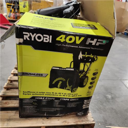 Dallas Location - As-Is RYOBI 40V HP Brushless 24 Snow Blower - (4) 6 Ah Batteries & Charger