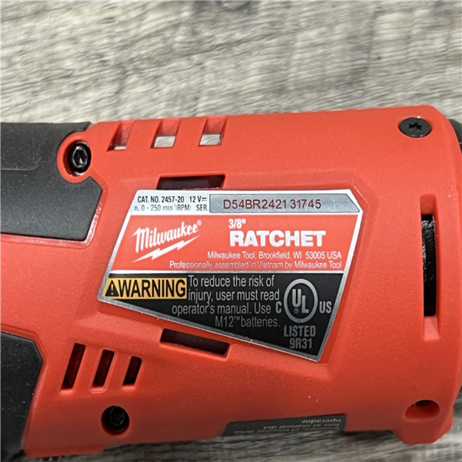 AS-IS MILWAUKEE 2457-20 .38 in. M12 Cordless Ratchet Only