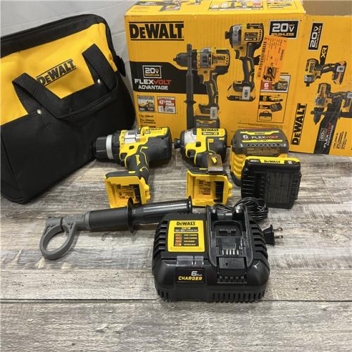 AS-IS DEWALT 20V MAX Cordless Brushless Hammer Drill/Driver 2 Tool Combo Kit with FLEXVOLT ADVANTAGE