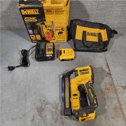 HOUSTON LOCATION - AS-IS DEWALT ATOMIC 20V MAX Lithium Ion Cordless 23 Gauge Pin Nailer Kit with 2.0Ah Battery and Charger