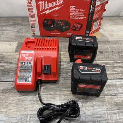 AS-IS Milwaukee M18 18-Volt Lithium-Ion XC Starter Kit with Two 5.0Ah Batteries / Charger (48-59-1852B)