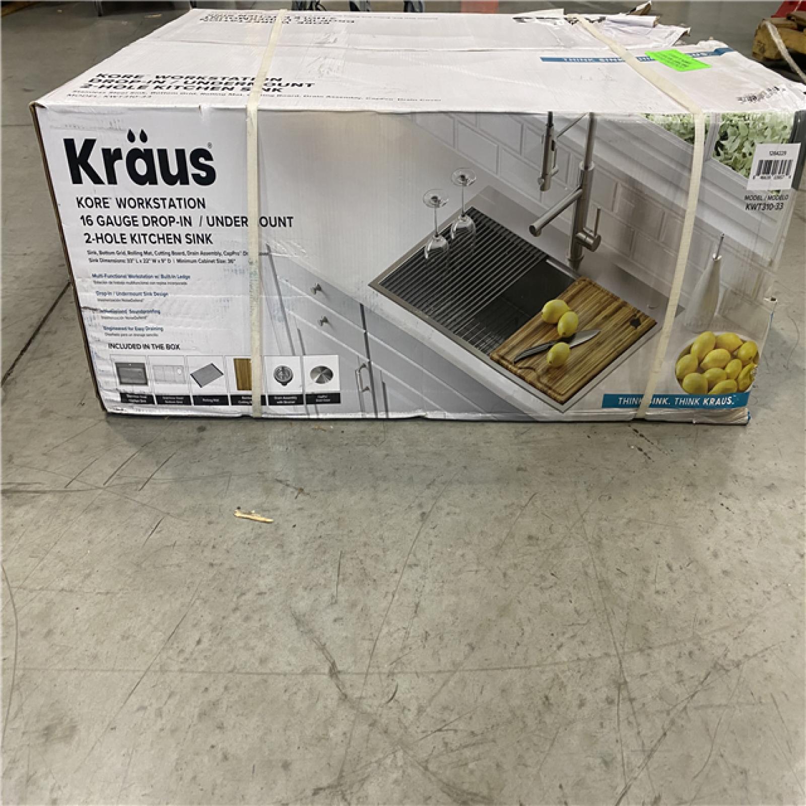 New Kraus Kwt310 33 33 In 16 Gauge Workstation Drop In Or Undermount