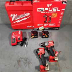 HOUSTON LOCATION - AS-IS (APPEARS LIKE NEW) Milwaukee M18 FUEL 18V Lithium-Ion Brushless Cordless Hammer Drill and Impact Driver Combo Kit (2-Tool) with 2 Batteries