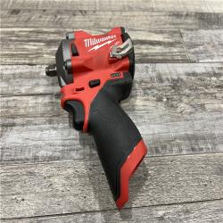 AS-IS MILWAUKEE M12 FUEL 12V Lithium-Ion Brushless Cordless Stubby 3/8 in. Impact Wrench (Tool-Only)